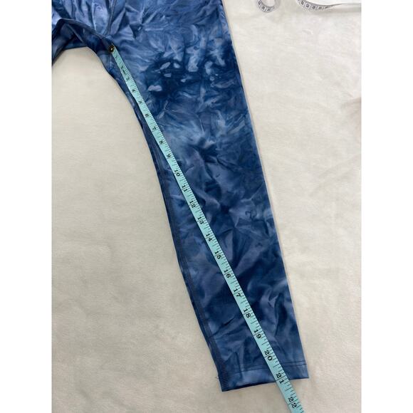 Beyond Yoga M Smokeshow Wave High Waisted Leggings Blue Tie Dye Buttery Soft - Picture 6 of 7